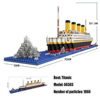 1860Pcs Titanik Določa RMS Križarjenje z Ladjo Ladja Model gradniki Številke Igrače DIY Diamond Mini 3D Opeke Kit Igrače Za Otroke
