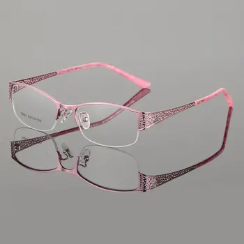 Reven Jate Pol Rimless Očala Okvir Optičnega Recept Semi-Rim Očala Spektakel Okvir Za Ženske Ženska Očala