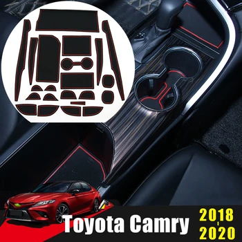 Za Toyota Camry XV70 2018 2019 2020 Gume Vrata Avtomobila Groove Preproge Vrata reže pad Non-slip Pokal Pad Armrest Shranjevanje Blazine, Dodatki