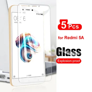 5Pcs Kaljeno Steklo Za Xiaomi Redmi 5A Zaščitnik Zaslon Zaščitna folija Steklo Za Xiaomi Redmi 5A Zaslon Telefona Stekla