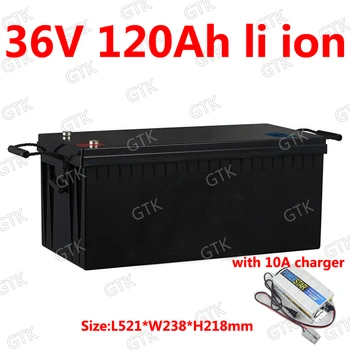GTK nepremočljiva 36v 120ah litij-ionska batteria 100A BMS li ion za 3000W 1500w inverter golf voziček, skuter, ATV RV +10A polnilnik