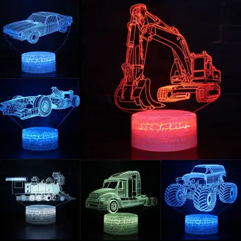 Kopač Kopač Pisane Hologram po Meri LED 3D Vizualni Noč Svetlobe Ustvarjalne Tabela USB Svetlobe Novost Iluzijo Lučka Otroci Darilo