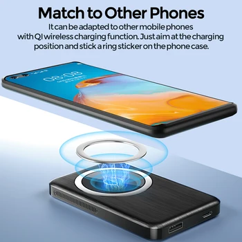 Za Magsafe Brezžični Polnilnik Moč Banke, Ultra-Tanek 4000 mah Magnetni Polnjenje PowerBank Za iPhone12 Pro Max Mini Samsung Xiaomi