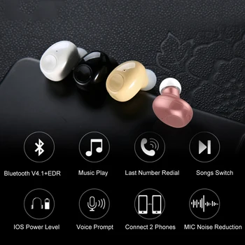 NVAHVA Brezžične Bluetooth Slušalke 10 Ur Glasbe Časa, Bluetooth Slušalka Slušalke za prostoročno telefoniranje Za iPhone, Android Pametni Telefon Vožnje