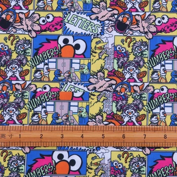 50*145 cm Risanke vzorec Poliester bombaž Tkanina Patchwor Tiskani za Tkiva Otroci Doma Tekstilni za Šivanje Lutka Obleko Zavese
