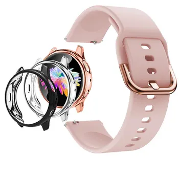 Silikonski Šport Manšeta Za Samsung Galaxy Watch Aktivna 2 44 mm 40 mm Pasu S 3 Pack Watch Primeru Za Galaxy Watch Aktivna 2 Pokrov