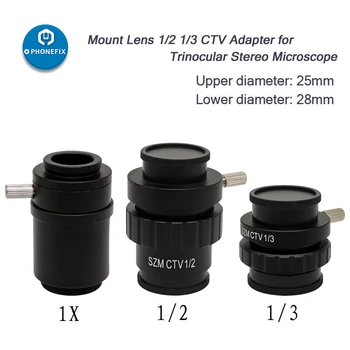 PHONEFIX SZMC TV1/2 TV1/CTV 3 Tok 0.5 X 0.35 X 1X C-mount Adapter za Objektiv Trinocular Stereo Mikroskop Zamenjava Dodatki