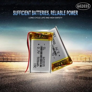10pc 500mAh 3,7 V 602035 litij-polimer baterija za Polnjenje Za navigacijo diktafon WiFi zgodba stroj, stereo zvočnik masaža