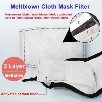 1pcs Bombaž Usta Masko za Odrasle Masko oglje Filtrom Respirator Moda PM2.5 Obraz, Usta Maske Stroj Za Večkratno Uporabo Maske