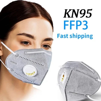 5 Plasti KN95 Mascarillas FFP2 Varnost Prah Respirator Maske Usta z Ventil za Zrak Zaščitna Maska N95 Reuseable Mondkapjes