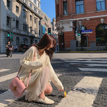 HAYBLST blagovne Znamke Ženska Obleka 2020 Pulover Obleke Za Ženske, ki Sodijo Zimska Oblačila v korejskem Slogu Dolg Rokav Mozaik Kawaii Oblačila