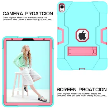 Težka Silikonski Oklep Stojalo Ohišje Za iPad Zraka 10.5 2019 TPU + PC Spusti Dokaz Pokrov +Screen Protector ID702