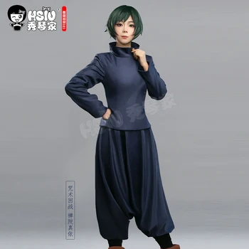 HSIU Anime Jujutsu Kaisen Cosplay Zenin Mai Maki Zenin oblačila Temno modra slim enotna