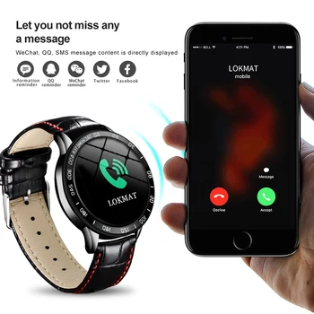 LIGE 2019 Novo usnje pametno gledati moške usnje pametno gledati šport Za iPhone Srčni utrip, krvni tlak Fitnes tracker smartwatch