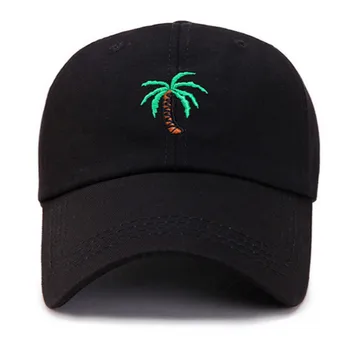 Palm tree oče klobuk bombažne vezenine, kokosovo drevo baseball skp hip hop ženske poletne moške vrnitev žoge klobuk ženske kpop klobuk dropshipping