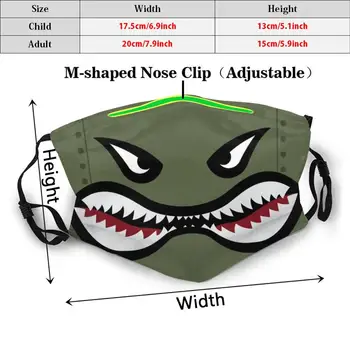 Morski Pes Zobe! Usta Masko Odraslih Otrok Filter Diy Leteči Tiger Letalo A10 Warthog Zob Morskega Psa