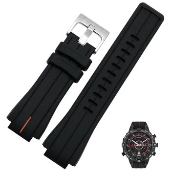 Silikonske gume watchband za uro timex trak T2N720 T2N721 TW2T76300 manšeta zapestnica nepremočljiva band Konveksna vmesnik 16 mm