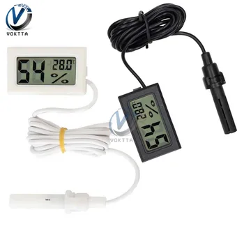 LCD-Digitalni Termometer, Higrometer Krmilnik Zaprtih Vgrajeni Temperatura Vlažnost Meter Instrument z 1,5 m Senzor Sonda Kabel