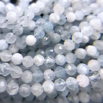Naravni A aquamarines biseri 2 3 mm Naravnih Mikro gem kamen kroglice modre Oddelek Svoboden Kroglice Nakit, Izdelava Zapestnice, Ogrlice diy
