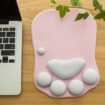 3D Srčkan Mouse Pad Anime Mehka Mačja Tačka Podloge za Miško Zapestje Ostalo Podporo, Udobje Silicij spominske Pene Gaming Mousepad Mat
