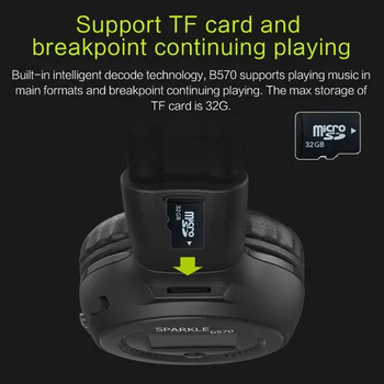 B570,Brezžične Slušalke,Bluetooth Slušalke,Z LED Zaslon,FM Radio,HD Predvajalnik,Slušalke,Podpira TF Kartice,AUX,Mic