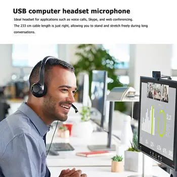 Logitech H390 Nad uho, USB, Stereo Slušalke, prostoročno Klicanje Gaming Srečanje Video Klepet Računalnik Office Žično Slušalko z Mikrofonom