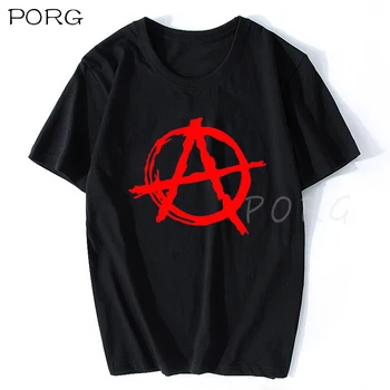 Anarhija Simbol T Majica - Punk Rock T Shirt Bedlam Zlo Anarhisticnih Vojne Rocker Bombaž Svež Hip Hop O Neck Majica S Kratkimi Rokavi Moški