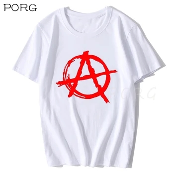 Anarhija Simbol T Majica - Punk Rock T Shirt Bedlam Zlo Anarhisticnih Vojne Rocker Bombaž Svež Hip Hop O Neck Majica S Kratkimi Rokavi Moški