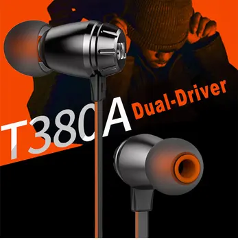 JBL T380A 3,5 mm Žične Stereo Glasbe HI-fi Slušalke Športne Slušalke Bas Zvok Slušalke z Dvojno Dinamične Linije Nadzor Roke-brezplačen Klic
