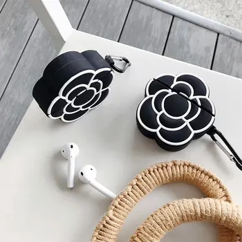 3D Classic Camellia Cvet Žensk Shockproof Slušalke Primerih Za Apple Airpods 1 2 Silikona Slušalke zaščitni Pokrov