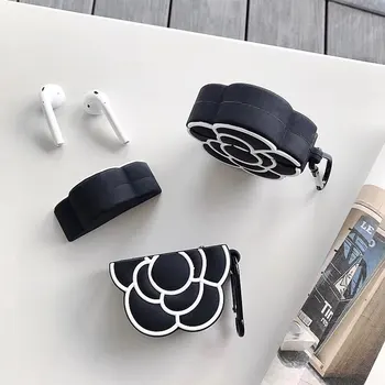 3D Classic Camellia Cvet Žensk Shockproof Slušalke Primerih Za Apple Airpods 1 2 Silikona Slušalke zaščitni Pokrov