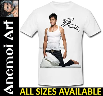 T703 Podpisana Enrique Iglesias T shirt tee t-shirt Secret Santa Darilo Avtogram