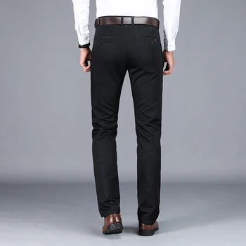SHAN BAO klasičnih jacquardske vezenje poslovni moški priložnostne ravne noge slim hlače priložnostno zimski flis debele tople hlače