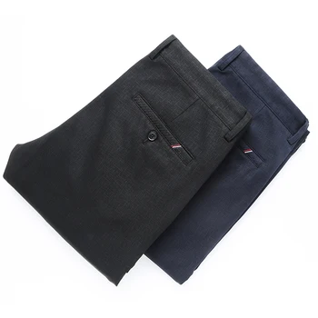 SHAN BAO klasičnih jacquardske vezenje poslovni moški priložnostne ravne noge slim hlače priložnostno zimski flis debele tople hlače