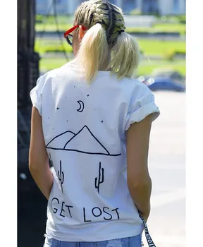 Izgubijo ženske smešno slogan ženske modni drevo grafični 90 dekle slog t-shirt goth umetnosti majica kakovosti grunge estetske pastelnih vrhovi