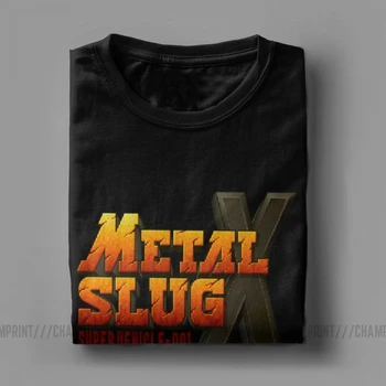 Duhovit Metal Slug X T-Shirt za Moške O Vratu Bombaž T Srajce, Retro Klasična Geo Pištolo Igro Kratek Rokav Tees za Rojstni dan Vrhovi