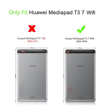 MediaPad T3 7 Wifi BG2-W09 Rotacije 360 Flip PU Usnjena torbica Za Huawei MediaPad T3 7 BG2-W09 Tablet Pokrov za Stojalo Smart Funda