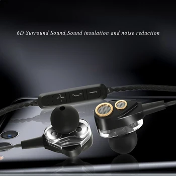 Dvojno Dinamično 6D Surround Zvok Bluetooth Slušalke Z TF Kartice Igra, Stereo Bas Šport Brezžične Slušalke Za Mobilni Telefon