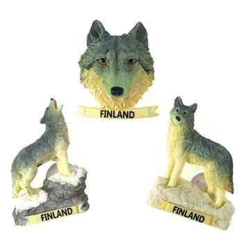 Vroče Prodajo Ročno izdelana, Pobarvana Finska Wolf 3D Hladilnik Magneti Turističnih Spominkov Hladilnik Magnetne Nalepke Darilo