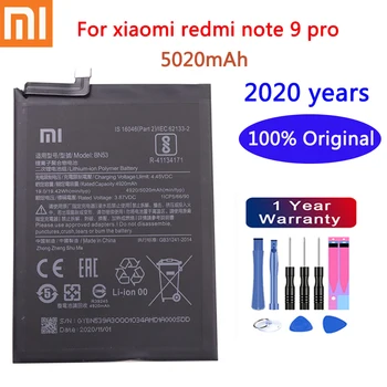 2020 let Prvotne 5020mAh BN53 Nadomestna Baterija Za Xiaomi Redmi opomba 9 Pro Bateria Mobilnega Telefona, Baterije