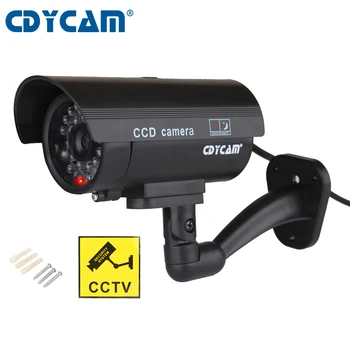 Cdycam 1pcs Dummy Kamera Bullet Nepremočljiva Zunanja Notranja Varnost nadzorna Kamera Z Utripajočo Rdečo LED simulacije fotoaparat
