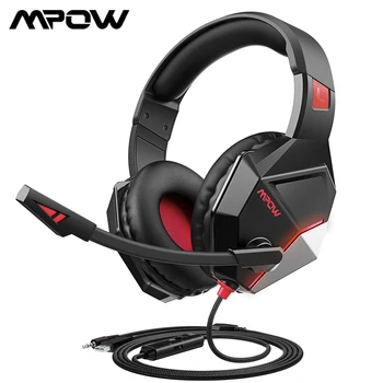 Mpow EG10 Gaming Slušalke za PS4 Pro PC Xbox En Krmilnik Prenosni 3,5 mm Žično PC Gaming Slušalke z šumov Mikrofona