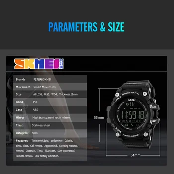 SKMEI Smart Šport Gledajo Moški Bluetooth Večfunkcijska Fitnes Ure 5Bar Nepremočljiva digital ura LED Ura reloj hombre 1227
