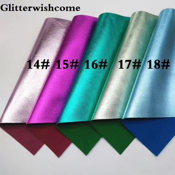 Glitterwishcome 30X134CM Mini Roll Sintetičnih Usnje, Usnje Kovinski, Litchi Zrn PU Umetno Usnje, tkanine, Vinil za Loki GM030