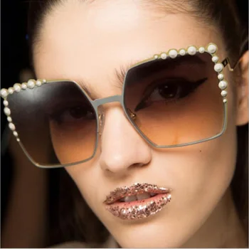 FEISHINI Moda Ogledalo Prevelik Kvadratnih Ženska sončna Očala Očala Okvir Luksuzni Kovinski Trendy Black Eye Očala Okvirji 2019