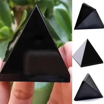 Obsidian Piramida Naravni Kristalni Kamen Obsidian Piramida Okraski Dnevna Soba Dekoracijo Doma