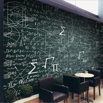 Ozadje po meri 3D photo zidana retro nostalgija tablo matematične formule, v ozadju stene bar KTV dekoracijo ozadje zidana Обои