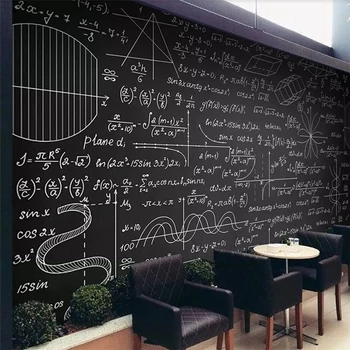 Ozadje po meri 3D photo zidana retro nostalgija tablo matematične formule, v ozadju stene bar KTV dekoracijo ozadje zidana Обои