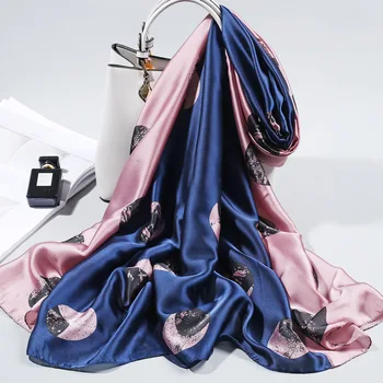 Luksuzni 2020 Pomlad Novo Svileni Šal Za Ženske/Ženske Mode Dolgo Šali in Obloge Vseh Tekmo Saten Rute foulard soie 180*90 CM