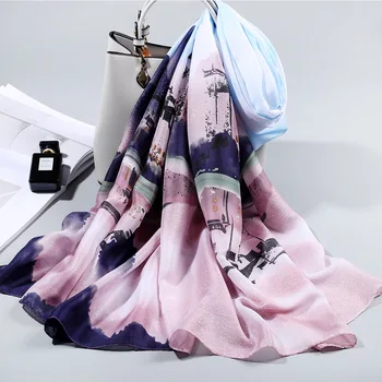 Luksuzni 2020 Pomlad Novo Svileni Šal Za Ženske/Ženske Mode Dolgo Šali in Obloge Vseh Tekmo Saten Rute foulard soie 180*90 CM
